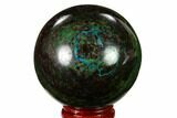 Polished Malachite & Chrysocolla Sphere - Peru #156459-1